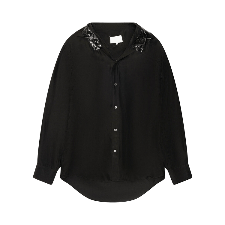 Maison Margiela Washed Silk Shirt With Tape Details "Black"