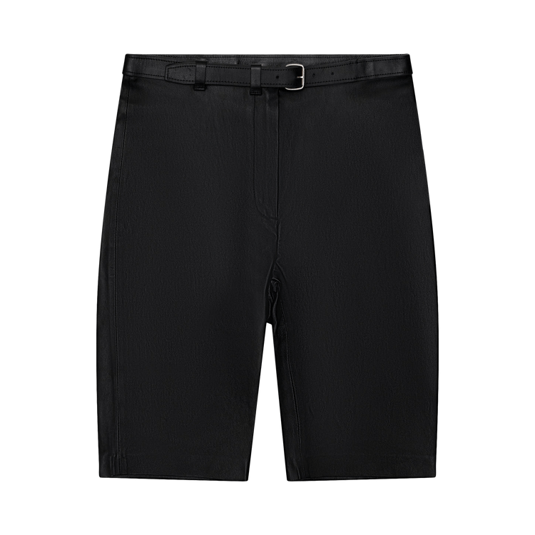 Alexander Wang Mid-Rise Belted Leather Shorts "Black"