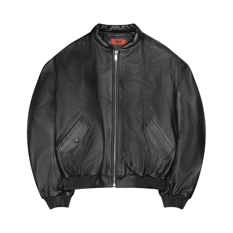 424 New Leather Bomber "Black"