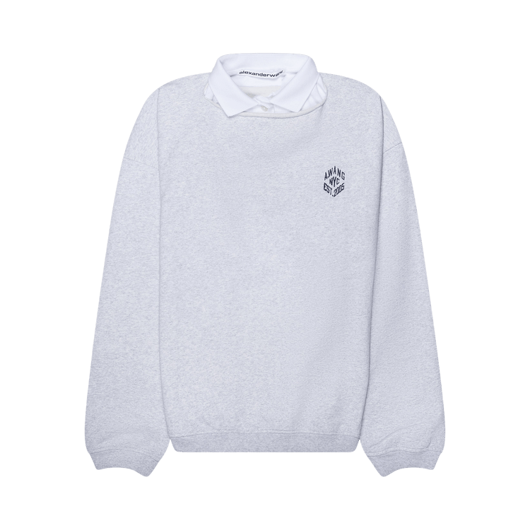 Alexander Wang Slashed Crewneck W/ Polo Dickie "Grey"