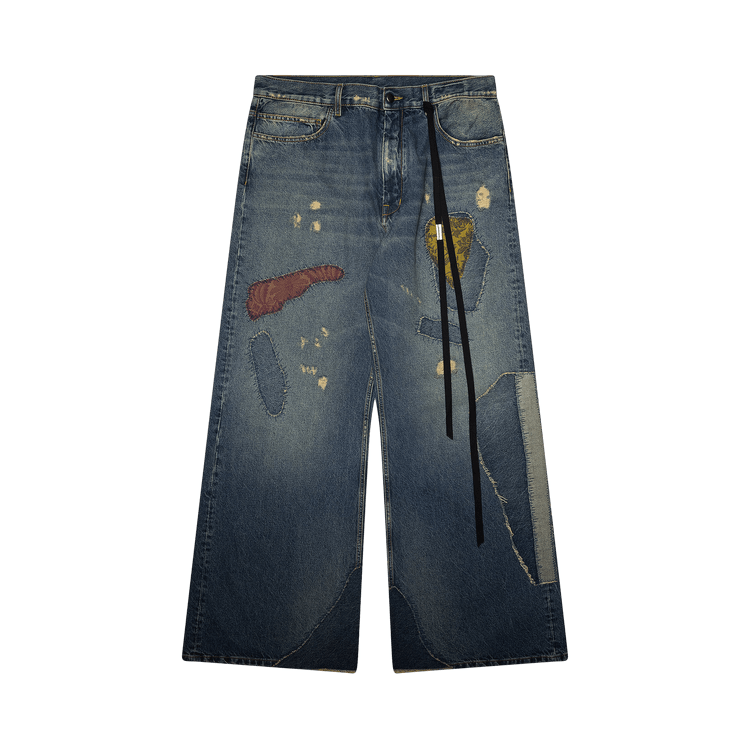 Ann Demeulemeester 5-Pocket Relaxed Flared Trousers "Blue"
