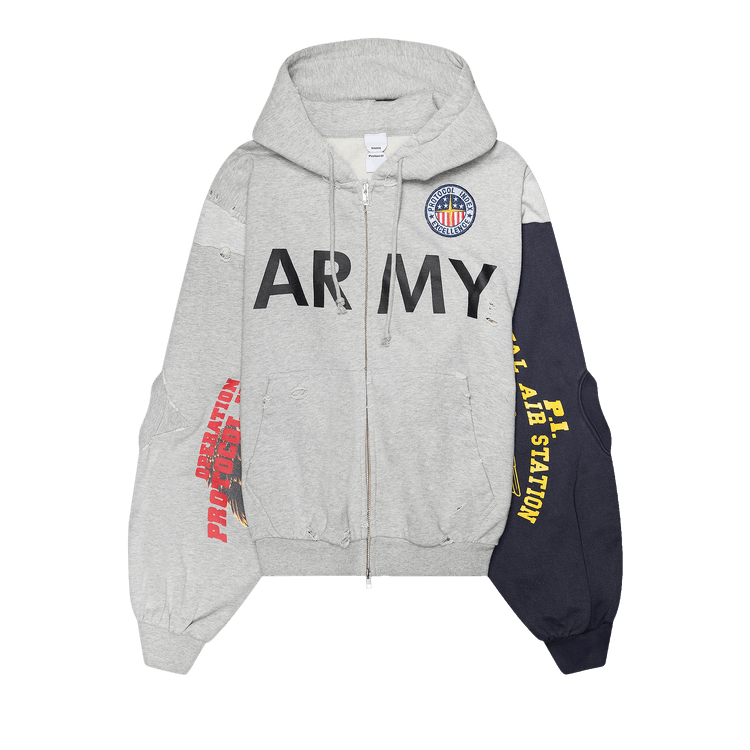 Protocol Index Reconstructed Zip Hoodie "Melange Grey"