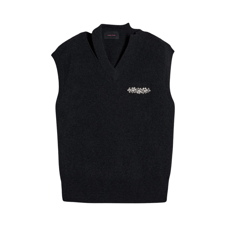Simone Rocha Merino Seam Bite Vest W/ Emb "Grey"