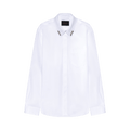 Simone Rocha Classic Concealed Button Shirt W/ Emb "White"