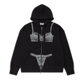 VAQUERA Trompe L"oeil Zip Hoodie "Black'