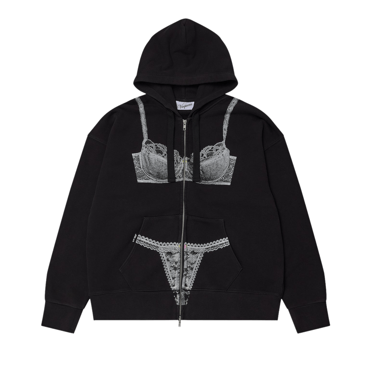 VAQUERA Trompe L"oeil Zip Hoodie "Black'