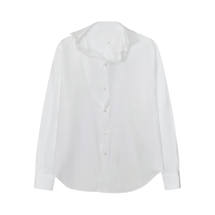 Maison Margiela Open Collar Long-Sleeve Shirt "White"