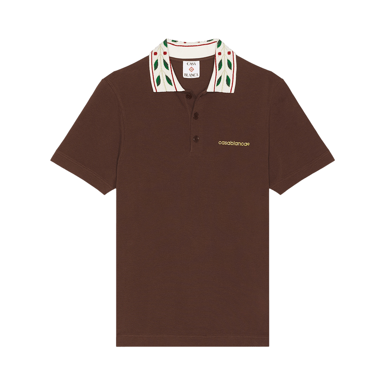 Casablanca Laurel Pique Polo "Brown"