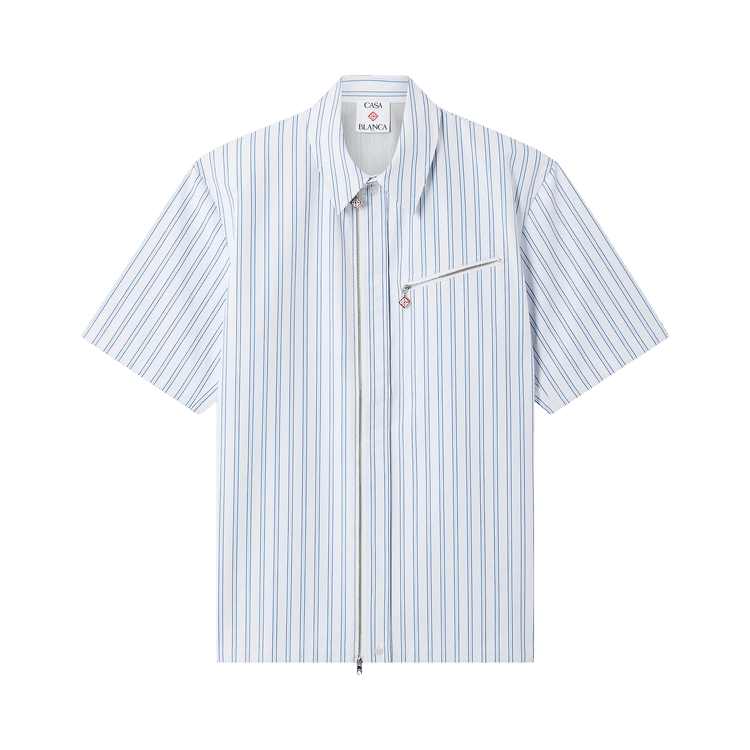 Casablanca Striped Nylon Shirt "Blue"