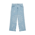 Casablanca Carpet Jacquard Baggy Denim Jeans "Blue"