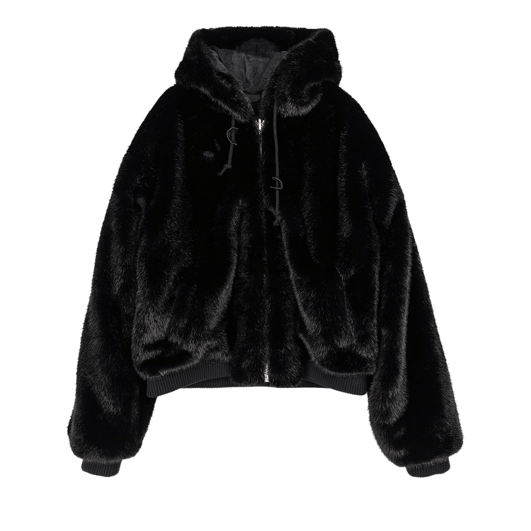 ERL Faux Fur Reversible Jacket Woven "Black"
