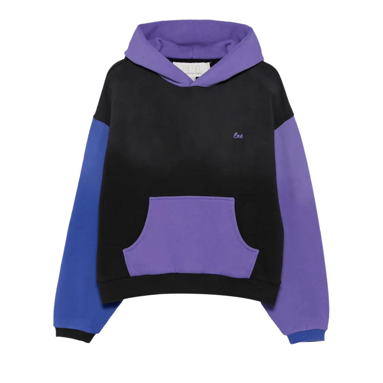 ERL Color Block Hoodie Knit "Black/Purple"