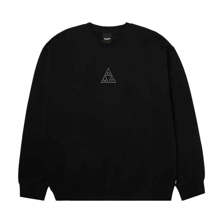 HUF Triple Triangle Embroidered Crew "Black/Grey"