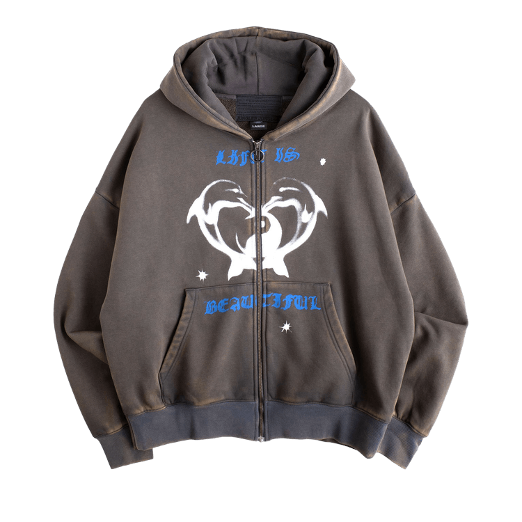 Jungles Beautiful Life Zip Hoodie "Grey"