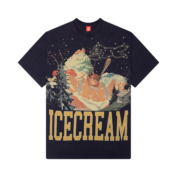 Icecream Candy Mountain Short-Sleeve Knit T-Shirt "Eclipse"