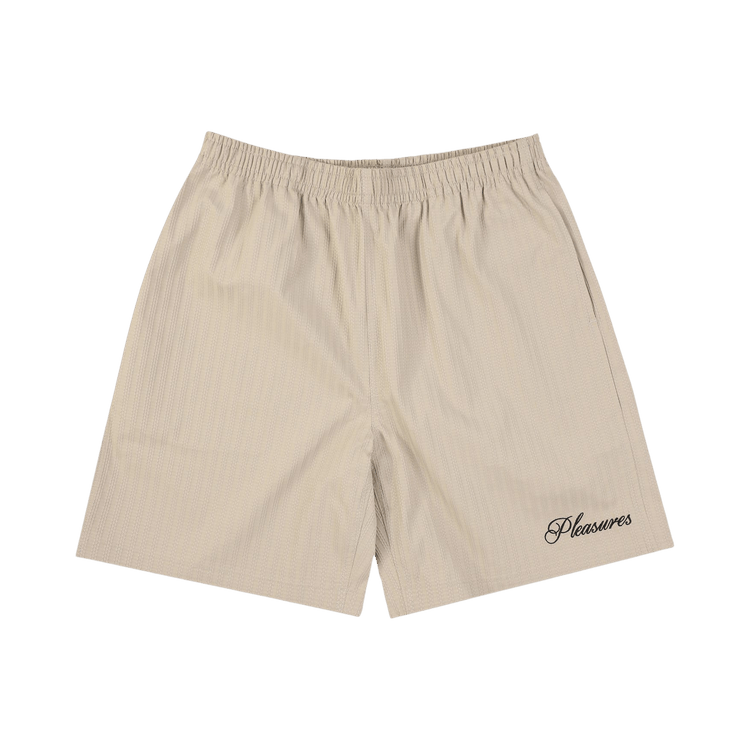 Pleasures Fortunate Textured Stripe Active Shorts "Beige"