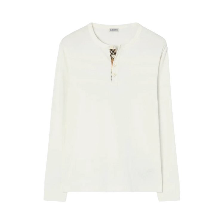 Burberry Henley Long-Sleeve Shirt "Chalk"