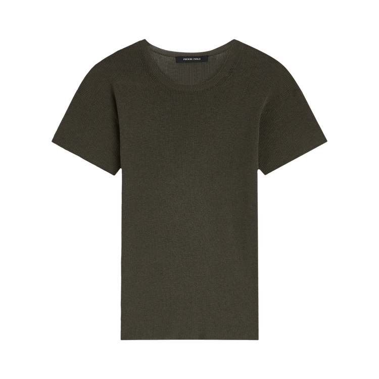 Phoebe Philo Scoop Neck Rib T-Shirt "Sage"