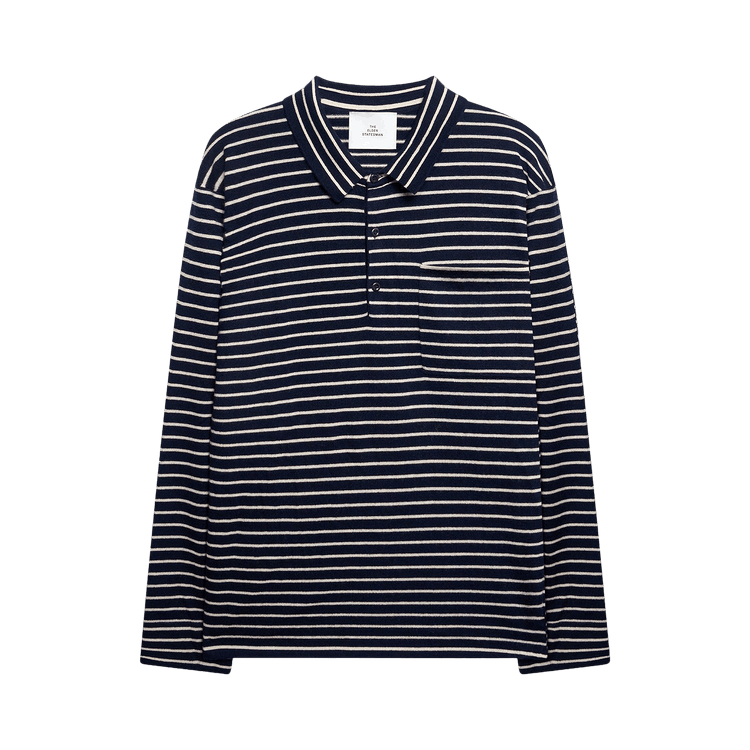 The Elder Statesman Superlight Polo Shirt "Navy/Canvas"