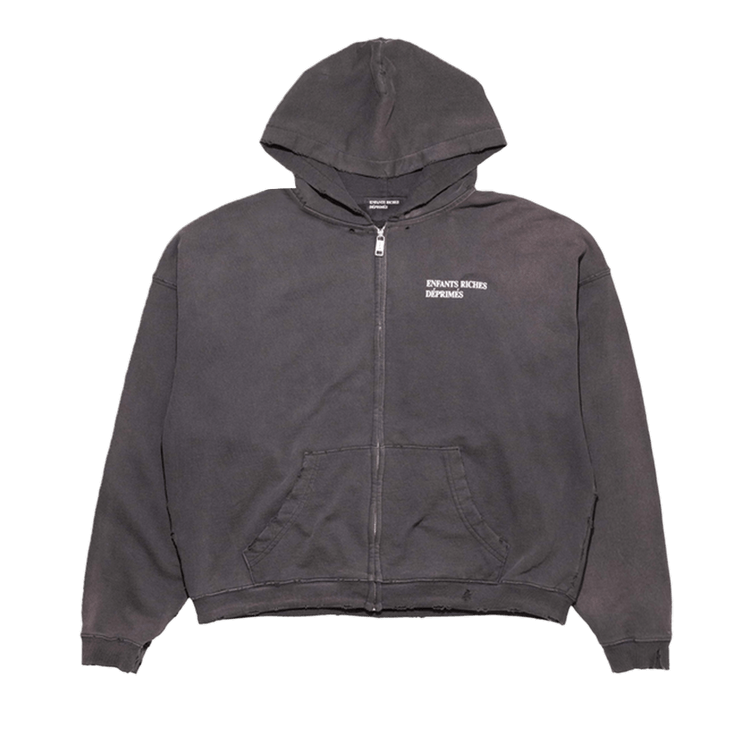 Enfants Riches Déprimés Classic Logo Zip Up Hoodie "Washed Black"