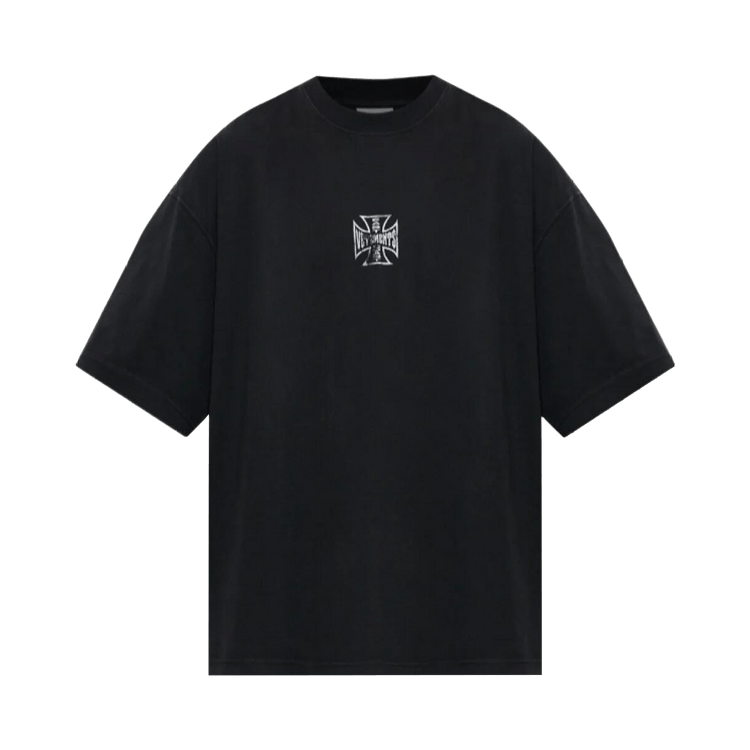 Vetements Biker Cross Logo Boxy T-Shirt "Washed Black"