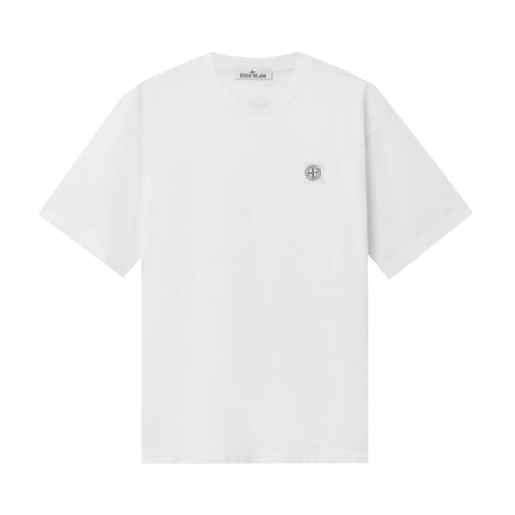 Stone Island Combed Organic Cotton Short-Sleeve Tee "White"