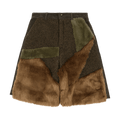 Andersson Bell Faux Fur Patchwork Shorts "Brown"