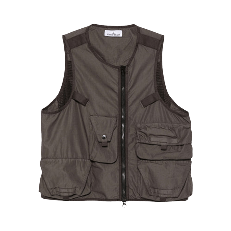 Stone Island Pocket Zip Ripstop Vest "Charcoal"