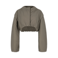 Amomento Sheer Nylon Padded Crop Jumper "Grey"