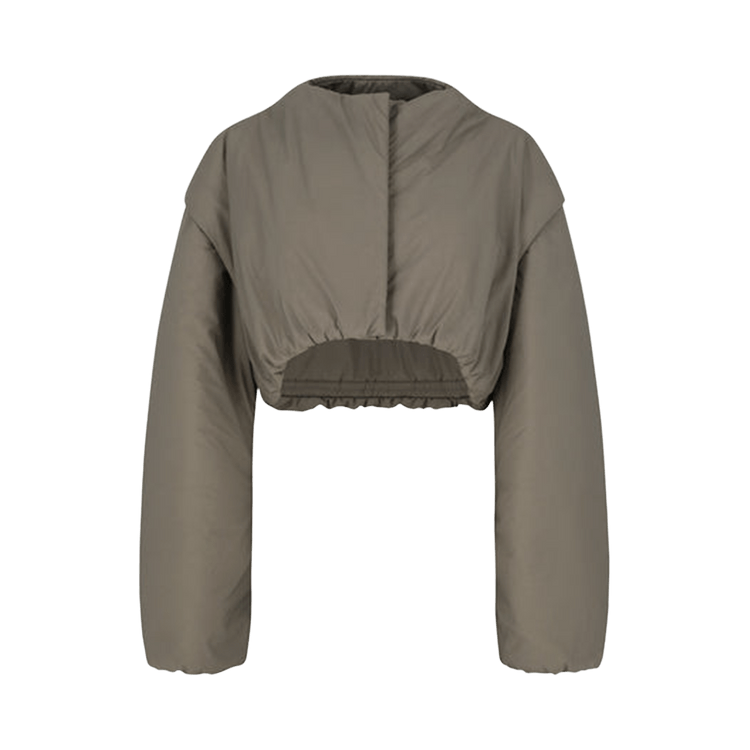 Amomento Sheer Nylon Padded Crop Jumper "Grey"