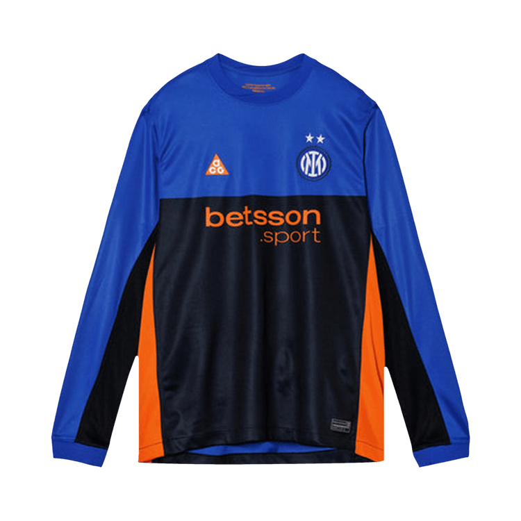 Nike x Inter Milan ACG Dri-Fit Long-Sleeve Replica Jersey "Hyper Blue/Black/Safety Orange"