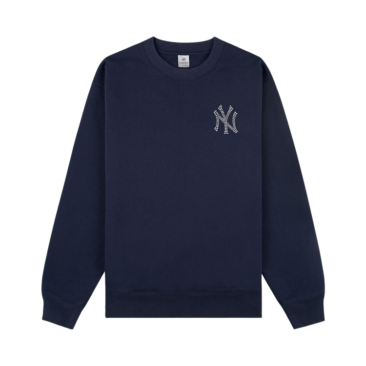 Sporty & Rich Yankees Krystal Crewneck "Dark Navy/White"