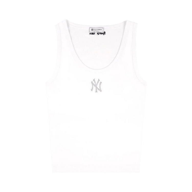 Sporty & Rich Yankees Krystal Cropped Tank "White/Dark Navy"