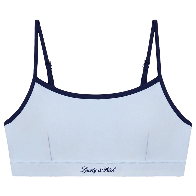 Sporty & Rich Signature Logo Athletic Bra "Ciel/Dark Navy"