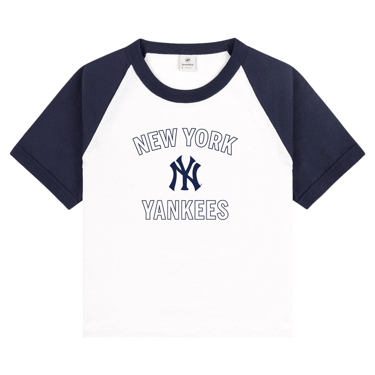 Sporty & Rich Yankees Arch Tee "White/Dark Navy"