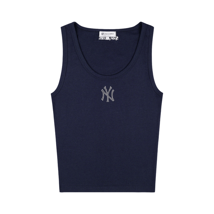 Sporty & Rich Yankees Krystal Cropped Tank "Dark Navy"