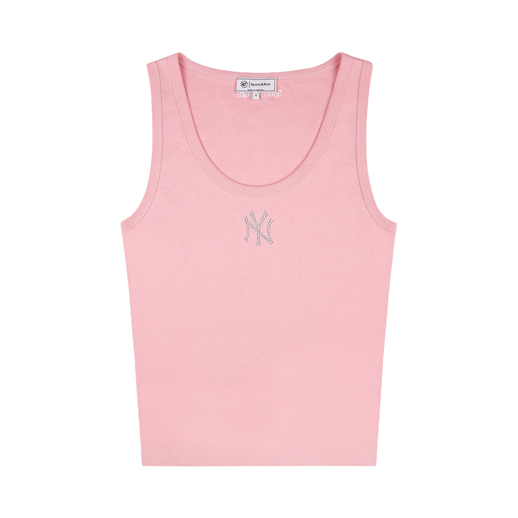 Sporty & Rich Yankees Krystal Cropped Tank "Candy/White"