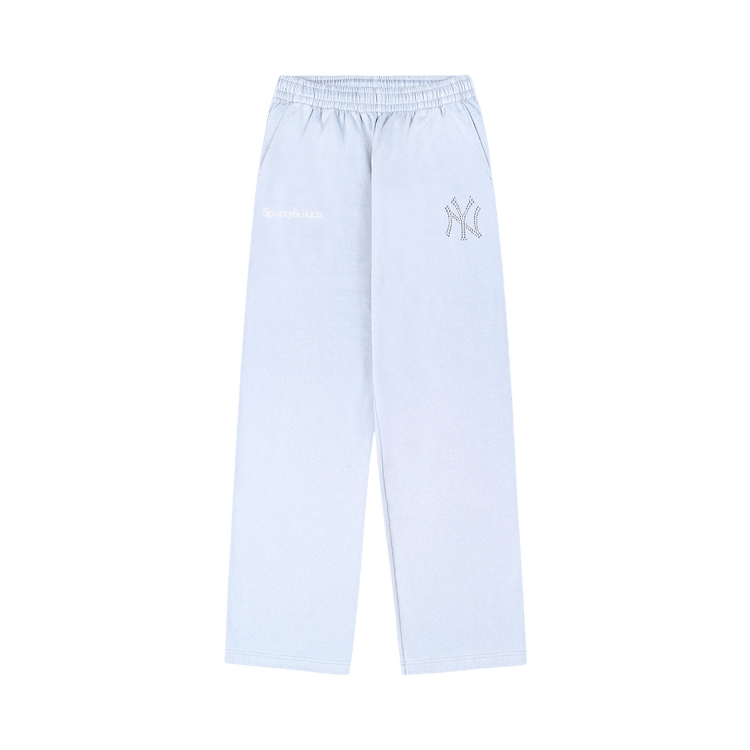Sporty & Rich Yankees Krystal Wide Sweatpant "Ciel/White"
