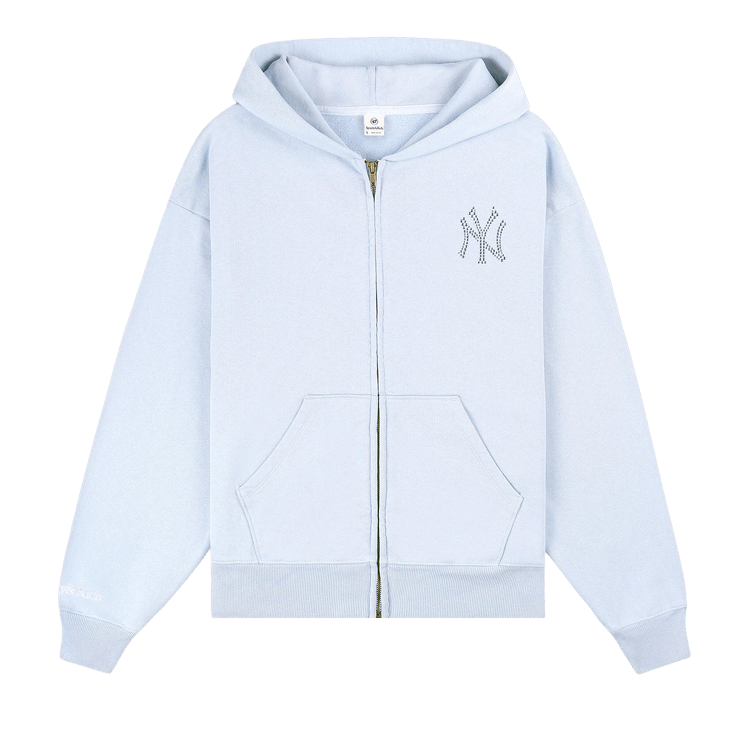 Sporty & Rich Yankees Krystal Zip Hoodie "Ciel/White"