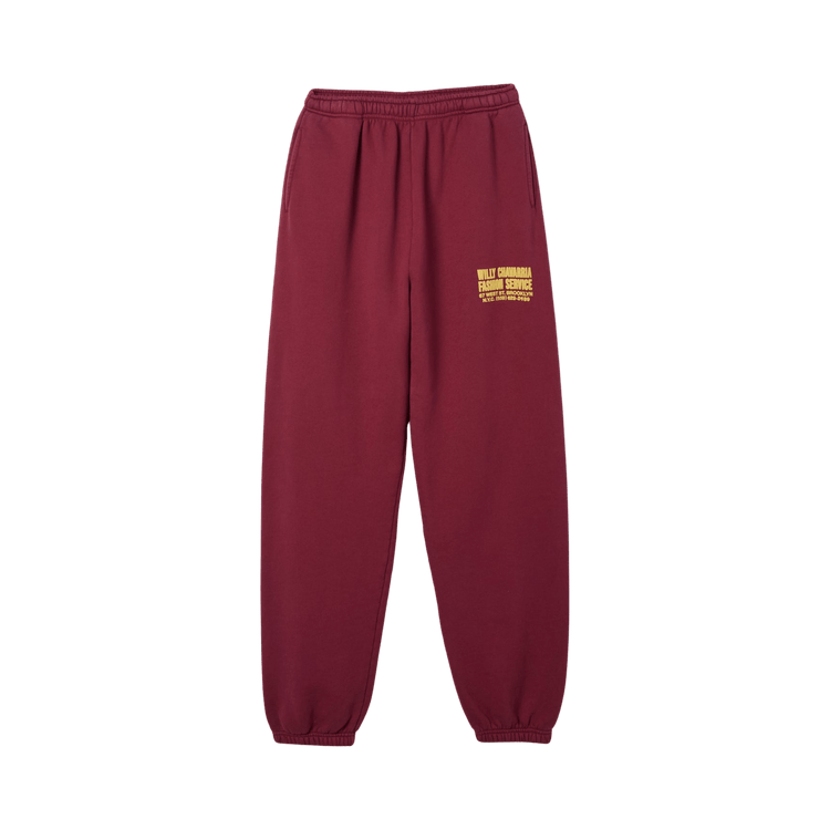 Willy Chavarria Fashion Services Buffalo Sweatpant "Bordeaux"