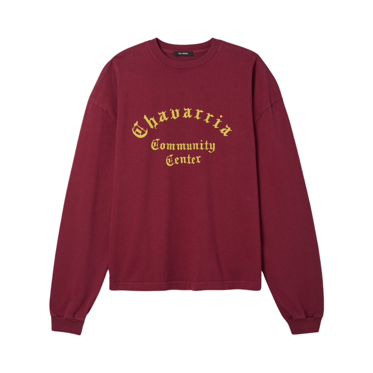 Willy Chavarria Community Center Long-Sleeve Buffalo Tee "Bordeaux"