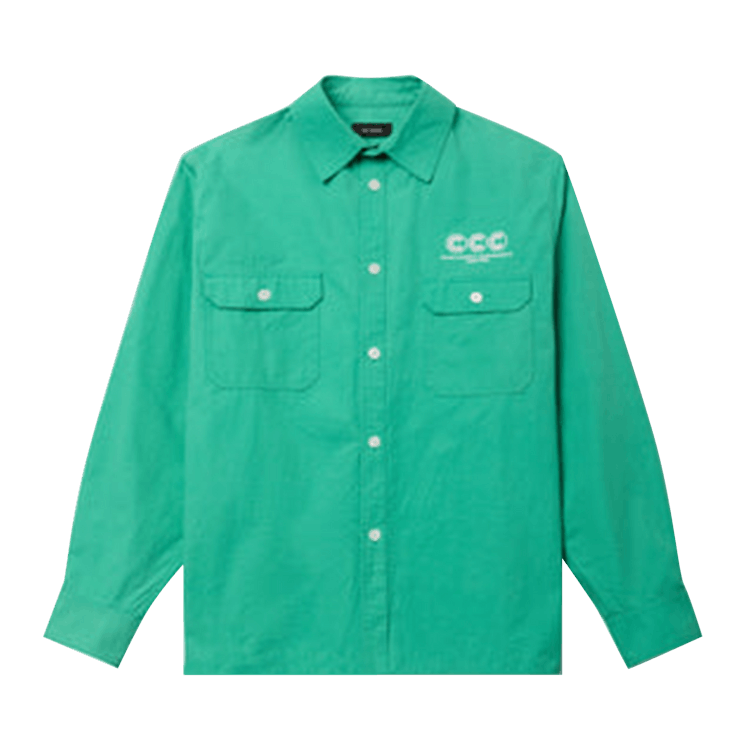 Willy Chavarria OS Long-Sleeve Workwear Corcoran Overshirt "Petrol"
