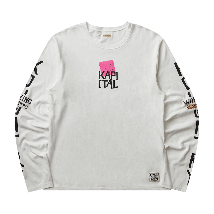 Kapital Jersey Crew Long-Sleeve T (Peckish Kap) "Pink"