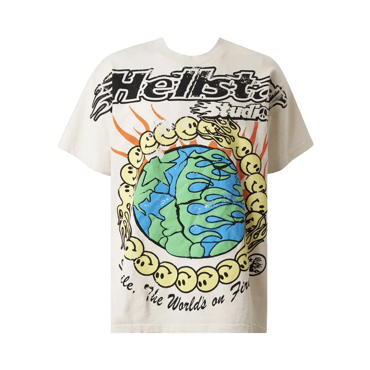 Hellstar Globe Smiley Face T-Shirt "White"