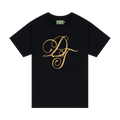 Denim Tears Metallic Gold Script Tee "Black"