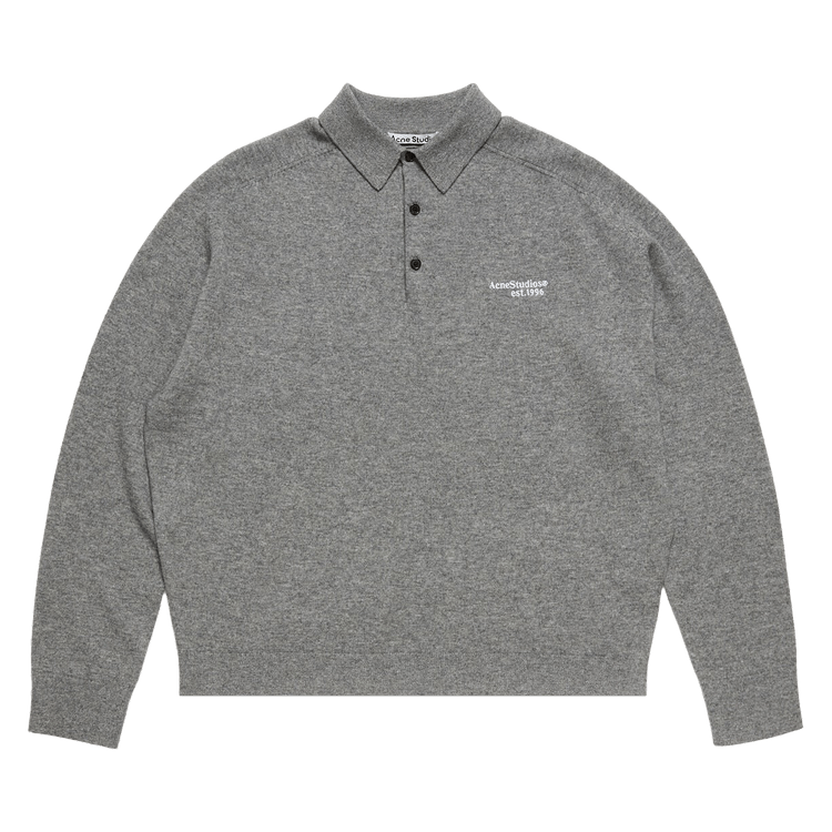 Acne Studios Wool Knit Polo "Dark Grey"