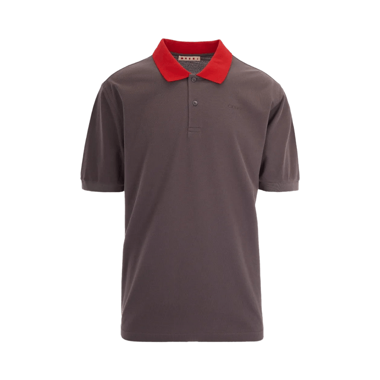 Marni Polo Neck Short-Sleeve Shirt "Truffle"