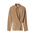 Lemaire Straight Collar Twisted Shirt "Toffee"