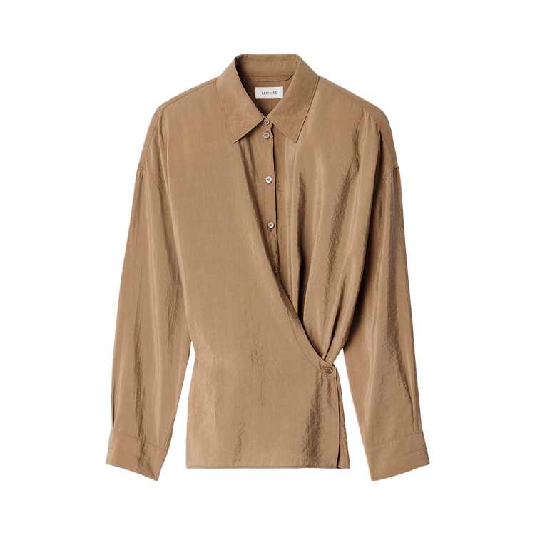 Lemaire Straight Collar Twisted Shirt "Toffee"