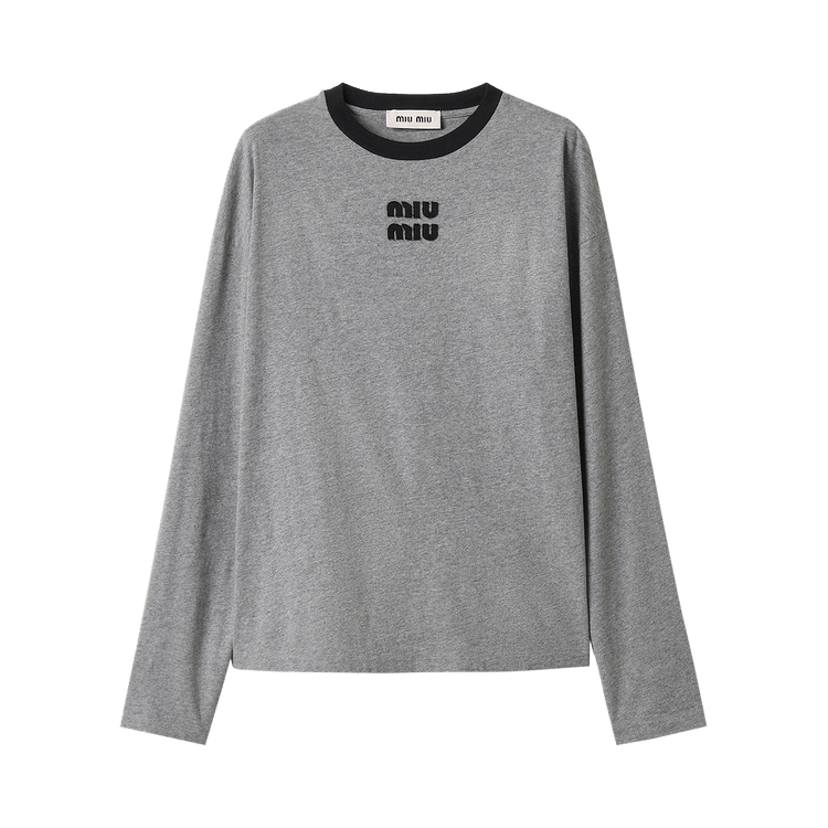 Miu Miu Jersey Girocollo "Grigio/Nero"